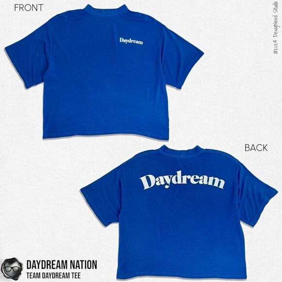 DAYDREAM NATION TEAM DAYDREAM CREWNECK OVERSIZED T SHIRT IN BLUE JEAN - Picture 10 of 11